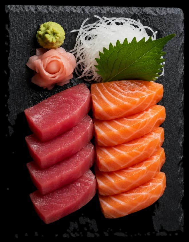 Sashimi von Lachs und Thunfisch